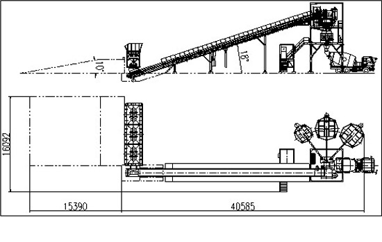 belt type concrete batch Plant Schematic Diagram